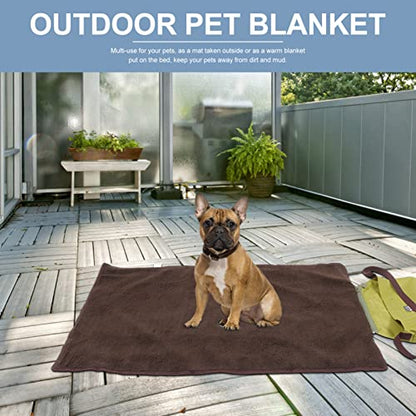 STOBOK Foldable Waterproof Outdoor Dog Mat 39.4X27.6In Portable Self Warming Pet Blanket for Travel Camping Hiking
