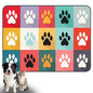 Nuxovilar Pet Dog Supplies Food Mat Colorful Paw-Printed Polyester (23.62×17.71 inches) Bowl Water Spill Pad Feeding Gear for Kitchen, Dining Spot, Pet Nook - color: LU13721