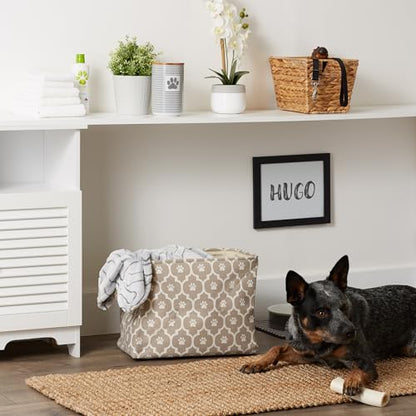 Bone Dry 6192 Pet Storage Collection Lattice Paw Print, Medium Rectangle, Stone - color: Stone, size: Medium Rectangle