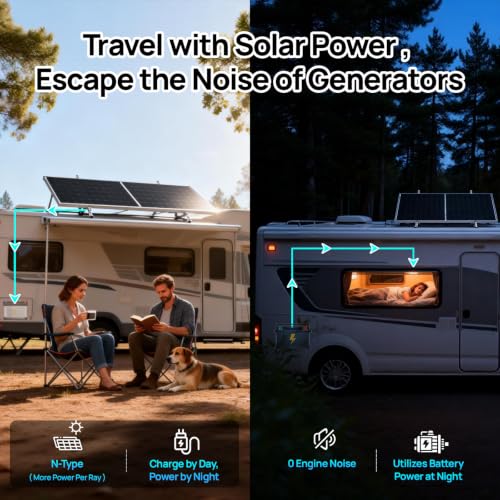 ECO-WORTHY 195W N-Type 18BB Bifacial Solar Panel, 1PC 12 Volt Monocrystalline Solar Panel with 25% High Conversion Efficiency, Ideal for RV, Boat, Roof, Farm,Home & Off-Grid Applications - style: 195W N-Type Solar Panel