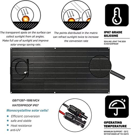 800 Watt Flexible Solar Panel for RV, 2 × 400 Watt 12 Volt Solar Power Panel Kit with 40A Solar Charge Controller & Inverter Monocrystalline Solar Panels for Camping Off Grid Battery Charging Boat - color: A 800 Watt Kit