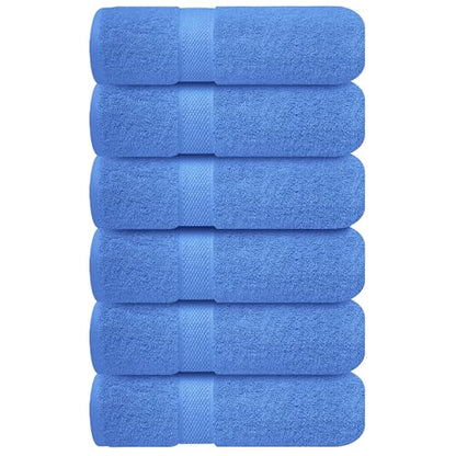 Infinitee Xclusives Blue Hand Towels for Bathroom - Set of 6 (16x28 inches) 600 GSM, 100% Cotton Ultra Soft, Quick Drying, Hotel Quality Hand Towel Set (Eloquent Blue) - color: Eloquent Blue, size: Hand Towels - 6 Pack