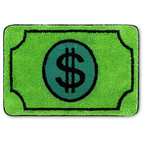 Drydiet Money Bathroom Rug Gift Cute Bill Door Bath Mat for Bedroom Kitchen Dorm Money Shape Shower Mat Decoration Non Slip Washable Bath Rug for Bathroom - style: Cash