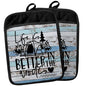 Hunting Gifts Pot Holders with Pockets, Cabin Gifts Life is Better in The Woods Pot Holders Heat Resistant Oven Mitts Hot Pads for Kitchen Baking Cooking,Potholders for Kitchens - color: Louyzhut-4