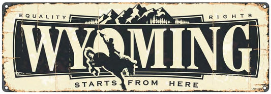 Wyoming Sign, America State Name Vintage Metal Tin Sign, Wall Decor for Office/Home/Classroom - Decor Gift Ideas for Women Men Friends 4x16 Inches - color: sign1