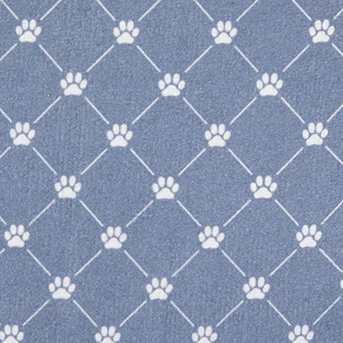 Bone Dry Machine Washable, Ultra Absorbent Pet Mat, 12x18, Stonewash Blue Trellis Print - color: Stonewash Blue Trellis Print, size: 12"L x 18"W