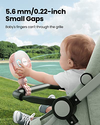 Gaiatop Mini Portable Stroller Fan, Battery Operated Small Clip on Fan, Detachable 3 Speed Rechargeable 360° Rotate Flexible Tripod Handheld Desk Cooling Fan for Car Seat Crib Treadmill Travel Pink - color: pink