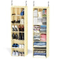 SpaceAid 2 Pack Hanging Closet Organizer and Storage with Dividers, 24 Compartments Hanging Shoe Shelves for Closet, Wardrobe, RV, Garment Rack - Beige - color: Beige