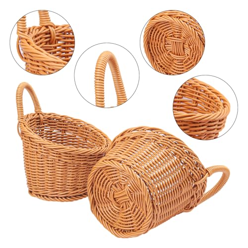 6 Pack 6.3 x 5 inch Woven Hanging Fruit Basket, Wall Hanging Wicker Baskets, Wall fruit Wicker Basket for Kitchen, Planter, Vegetable & Fruit, Boho Home Decor - size: 6 Pack 6.3 x 5 inch