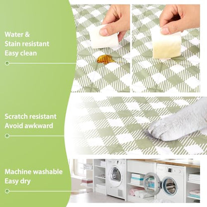 ZAZE Extra Large Picnic Outdoor Blanket, 80''x80'' Waterproof Foldable Blankets Gingham Picnic Mat for Beach, Camping Grass Lawn Park Accessories Cute Couple Gifts Ideas Wedding Registry(Green White) - color: Green and White