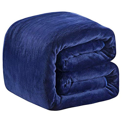 Polar Fleece Throw Blankets Travel Size for The Bed Extra Soft Brush Fabric Super Warm Sofa Throw Blanket 50" x 61"(Royal Blue Travel) - color: Royal Blue, size: Travel (50-Inch-by-61-Inch)