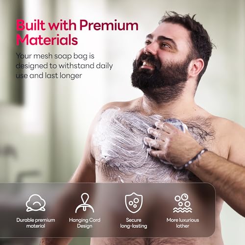 CAVEEM Soap Saver Bag, Rough and Soft Exfoliation Soap Pouch for Bar Soap, Soap Mesh Pocket Bar Holder for Washing Body, Soap Sack Sponge Bag for Shower Bath (2 Pack) - style: Rough and Soft Exfoliation