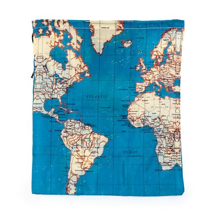 Kikkerland Around The World Travel Bags, Set of 4 - style: Map Set