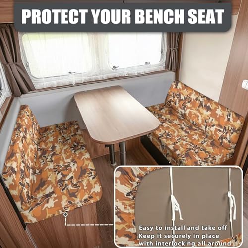 SEANATIVE 2 Sets RV Dinette Cushion Covers Couch Cushion Slipcover Stretch Seat Sofa Chair Cover Giraffe Camouflage Furniture Protector for RV Camper Car Bench Backrest Covers Bench Covers - color: Giraffe Camouflage