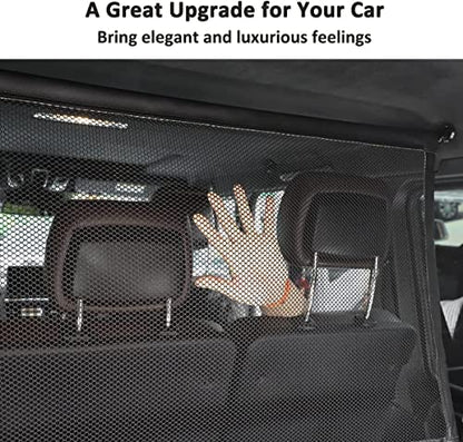 Pet Net Vehicle Safety Mesh Dog Barrier for Mercedes Benz G Class W463 2004-2018, Black Polyester, Plastic Buckle & Hook Fasteners, Car Compatible