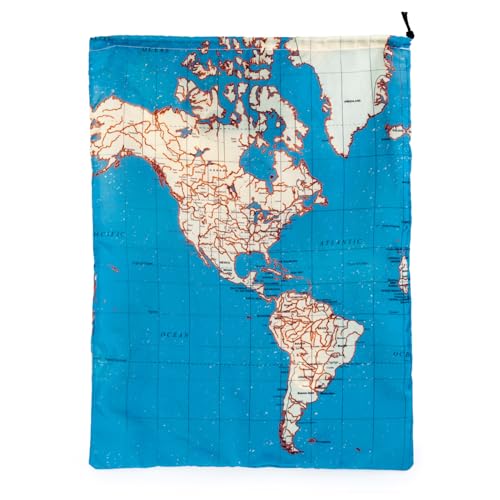Kikkerland Around The World Travel Bags, Set of 4 - style: Map Set