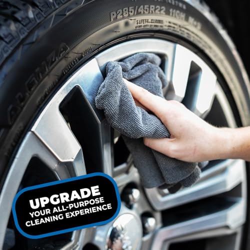 The Rag Company - The Miner - Professional Metal Polishing Microfiber Towels for Cars; Safe on High-End Wheels and Soft Metals, 70/30 Blend, Dual-Pile, 365GSM, 16in x 16in, Grey (10-Pack) - color: Miner