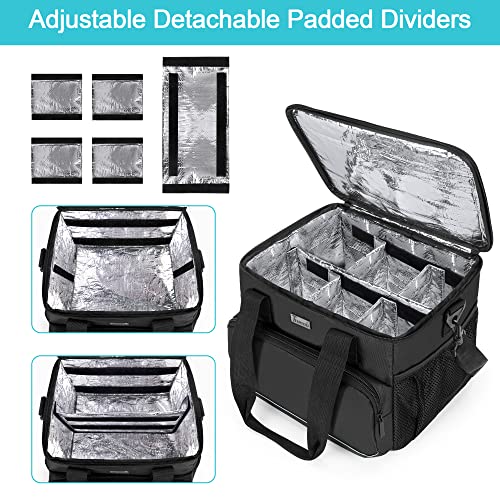 Trunab Insulated Medical Bag with Adjustable Dividers, Medicine Supplies Water-Resistant Bag for Home, Travel, Camping, Empty Bag - Patented Design,Black - color: Black, size: Large