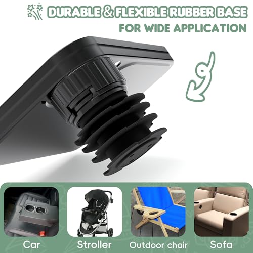 Upgraded Car Seat Tray for Kids Car Seat Tray with Expandable Base for Snacks, Toys, Books, Entertainment Kids Travel Essentials Fits 3.1''-3.5'' Cup Holders (1, Large Base) - size: Large Base