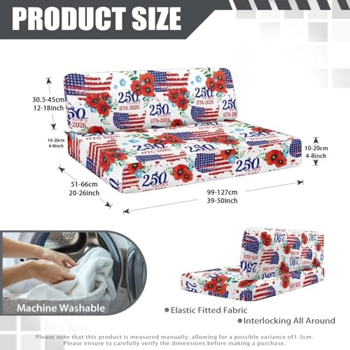 250 Years Hibiscus RV Dinette Cushion Covers Include 1 Pcs Bench Seat Cover and 1 Pcs Backrest Cover USA Flag RV Sofa Cover Slip Covers for RV Furniture Camping Accessories for Women - color: 250 Years Hibiscus