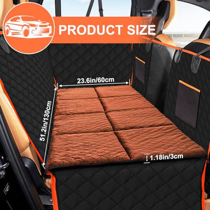 Car Backseat Dog Mat, Comfortable Non-Slip Cushion Suitable for Travel Dog Bed and Pet Home Sofa Blanket, Custom Mat for Car Backseat Extender and Seat Cover (Brown 51.2x23.6in) - color: Brown