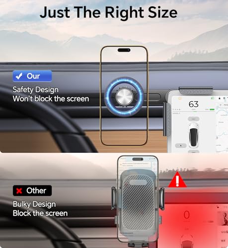 for Magsafe Car Mount, Tesla Phone Mount for Car【20 Strong Magnets】Magnetic Phone Holder for Car Tesla Phone Holder Model Y/3/S/X Accessories, No Glue Required, for iPhone 17 Pro Max 16 15 14