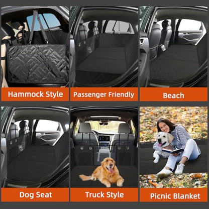 MIROZO Back Seat Extender for Dogs,Dog Car Seat Cover for Pets,Seat Covers for Back Seat,600D Heavy Duty Seat Cover for Dogs,Durable Car Seat Protector Sedan SUV Trucks,3 fold Boar Bottom - size: 3-fold For Full Size Truck / Full Size SUV