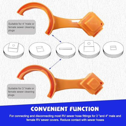 Ohleats 2 PCS RV Sewer Hose Wrench, Multi Purpose Fittings Wrench to Connect and Disconnect Sewer Hoses, Fits Most 3 Inch and 4 Inch Male/Female RV Sewer Caps, RV Accessories