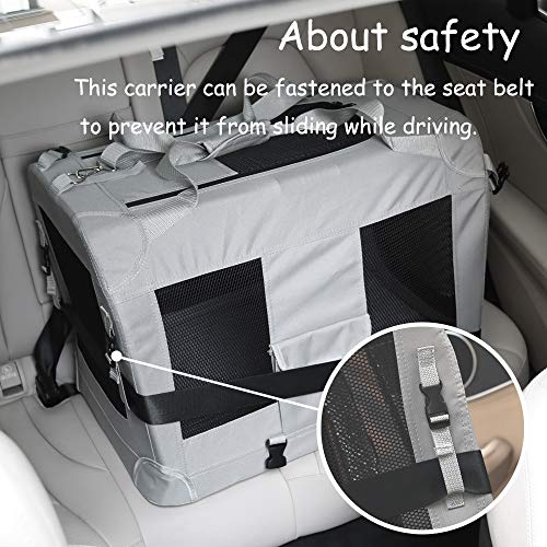 Extra Large Cat Carrier Soft Sided, Portable Small Dog Carrier for 2 Cats, 24"x16.5"x16" Car Travel Folding Comfortable Design with Bowl, Blue - color: Blue