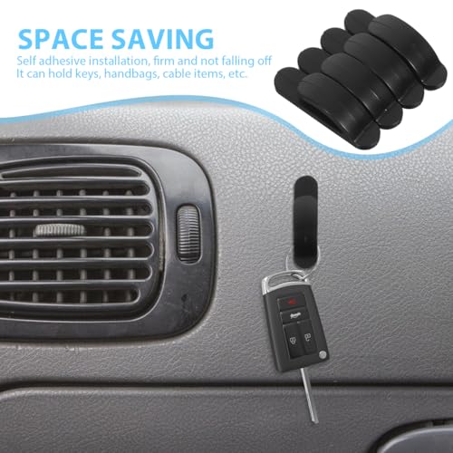 FAVOMOTO 4PCS Car Mini Hooks, Plastic Adhesive Car Dashboard Hook Seatback Organizer Vehicle Interior Accessories Stickers for Key Earphone Charging Cable