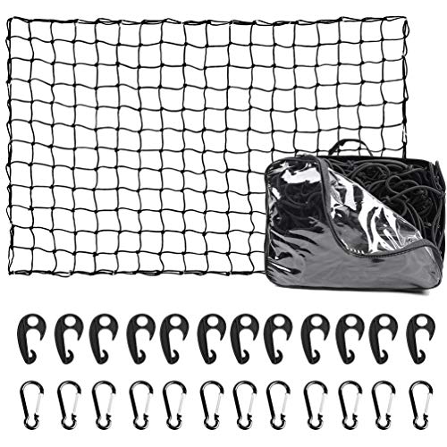 XCAR 64"x 39"x 4" Universal Roof Rack Basket Black with 3' x 4' Cargo Net and Rooftop Cargo Carrier Bag 15 Cubic ft - Car Top Luggage Storage Holder Baskets for SUV Truck Vehicle - size: Roof rack + Bag + Net