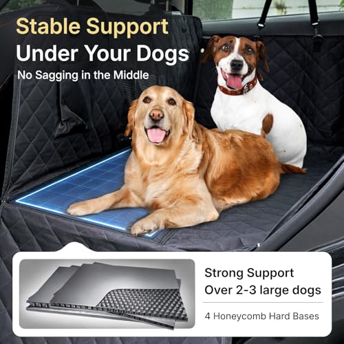 Back Seat Extender for Dogs, Semi-Hard Bottom Car Seat Cover for Dog, Waterproof & Anti-Scratch, Upgraded Support, Easy to Install and Clean, Fits Compact SUVs Only - style: Hard Bottom