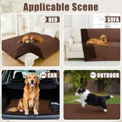 Smiry Waterproof Dog Bed Cover Blanket 30x70, Soft Reversible Pet Blanket, Washable Leakproof Cats Dogs Couch Cover for Sofa, Couch, Furniture, Brown/Chocolate - color: Brown/Chocolate, size: 30x70 Inch