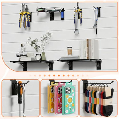 50 Pack 6 Inch Slatwall Hooks, Heavy Duty Slat Wall Hanger, Slat Wall Hanging Hook, Slatwall Accessories Display Hooks for Garage, Sheds, Retail Store, Kitchen, Craft Room (50, 6 Inch) - size: 6 Inch