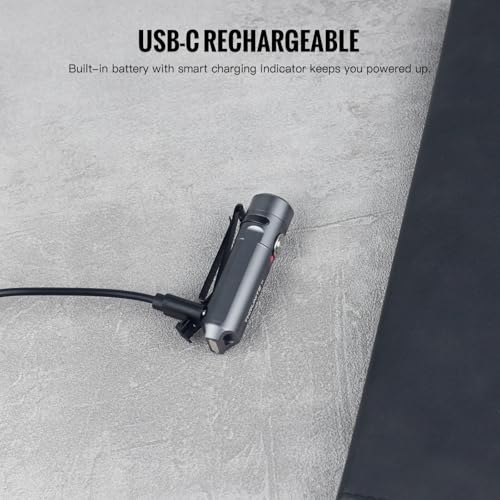 ThruNite Ti Keychain Flashlight, USB-C Rechargeable EDC Pocket Light, 650 Lumens with Magnetic Tailcap, 5 Modes, IPX-6 Waterproof Mini Flashlight for Camping, Everyday Carry (Grey) - color: Grey Cool White