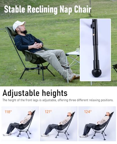 iClimb Ultralight Compact Camping Folding Beach Chair with Anti-Sinking Large Feet (Black - Triangular Frame High Back - 2PC) - color: Black (Triangular Frame High Back)