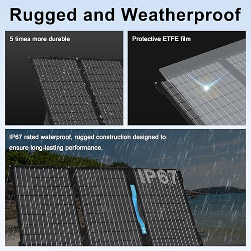 45W Portable Solar Panels Chargers with USB-C, USB-A and DC Outputs Foldable IP67 Waterproof Solar Panel for Camping,Power Emergency for Small Power Station,Phones, Power Banks - style: EP-45W