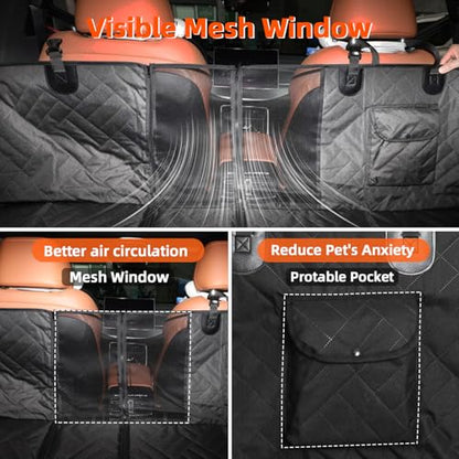 MIROZO Back Seat Extender for Dogs,Dog Car Seat Covers,600D Heavy Duty Seat Cover for Dogs,Scratch Proof Nonslip Durable Soft Back Seat Covers for Cars Trucks and SUVs,5 fold Boar Bottom - size: 5-fold For Full Size Truck / Full Size SUV