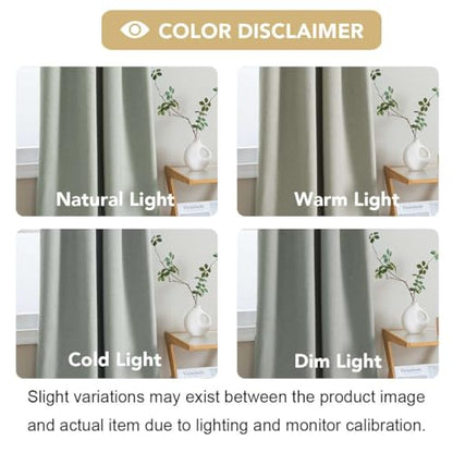 H.VERSAILTEX Linen Look 100% Blackout Curtains 45 Inches Long for Bedroom Full Light Blocking Rod Pocket 42 Inches Wide Linen Textured Thick Window Curtain Drapes with White Backing, Sage, 2 Panels - color: Sage, size: 42"W x 45"L (Pack of 2)