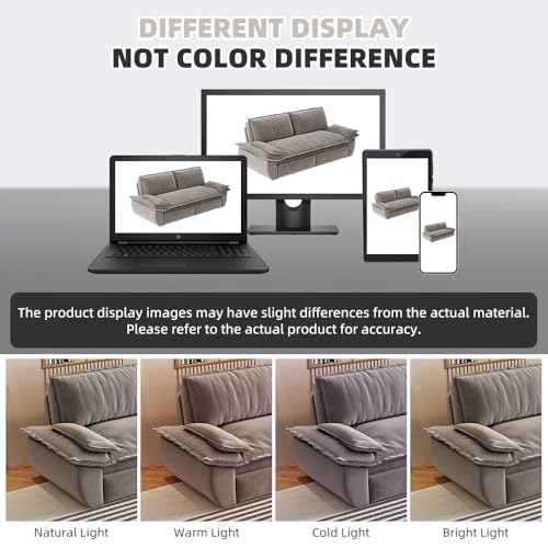 KEIKI 73.2" Queen Sleeper Sofa Bed, 3-in-1 Convertible Pull-Out Couch with Adjustable Backrest, Modern Velvet Loveseat Sofa for Home Office, Studio Apartment, Guest Room & Small Space Living - color: Grey, size: 73.2 Inch Queen