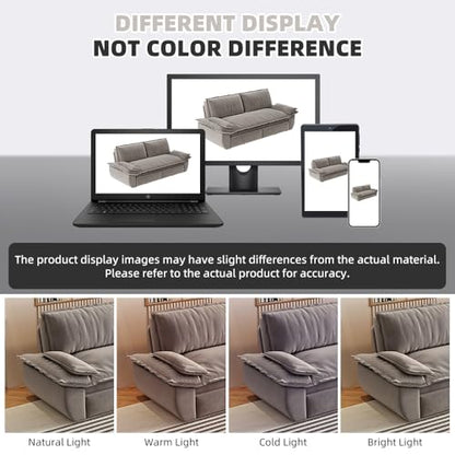 KEIKI 73.2" Queen Sleeper Sofa Bed, 3-in-1 Convertible Pull-Out Couch with Adjustable Backrest, Modern Velvet Loveseat Sofa for Home Office, Studio Apartment, Guest Room & Small Space Living - color: Grey, size: 73.2 Inch Queen