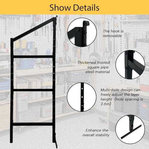 Shipping Container Shelving - 21in*58in, Industrial Cargo Trailer Shelving, Porous Adjustable interlayer spacing, Suitable for Container, Storage, Garage,Easy Installation（4-PCS） - size: 21(W)*58(H) inch - 4PCS