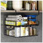 Under Shelf Basket Storage 2Pack - 11.8in Metal Under Cabinet Shelf, Hanging Wire Basket Shelves, Undershelf Storage Basket for Kitchen Pantry Bookshelf - color: Black