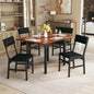HUAHUU Dining Table Set for 4, Extendable Kitchen Table Cushion Chairs Set of 4, Rectangle Dining Table with Metal Frame & MDF Board, Folding for Small Apartment Saving Space, Rustic Brown - color: Rustic