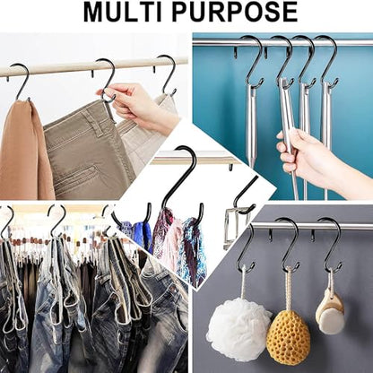 Generic 10 PCS S-Type Hooks, Versatile Heavy Duty Garage & Home Organizer, Black, Metal, Wall Mount, 10 Hooks, DJ0005