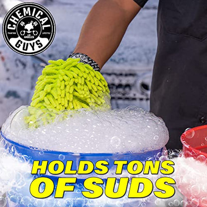Chemical Guys Chenille Premium Scratch-Free Microfiber Wash Mitt for Car Washing - 2 Pack, Lime Green, Ultra-Soft Car Wash Gloves, Swirl-Free Finish, Safe for Trucks, SUVs, Motorcycles, and More - size: 2 Pack