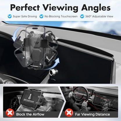 FIILINES Phone Holder for Honda Civic 2022-2026 (Fit 9" Touch Screen), Phone Mount with Dash Organizer for Civic Accessories, 360 Degree Rotation Dash Mount Cell-Phone Holder - size: For Civic 2022-2026