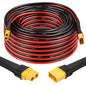 MOOKEERF XT60 Extension Cable 10AWG 50FT XT60 to XT60 Cable with Male to Female Connector for Portable Power Station Solar Panel RC Battery - size: 50FT