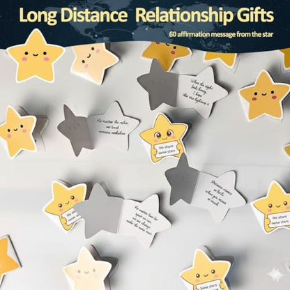 Long Distance Relationship Gift - Positive Star Jar with 60 Affirmation Cards, Moving Away Friendship, Star Gifts for Friend Couple Boyfriend Girlfriend Coworker, Inspirational Keepsake - color: Positive Star