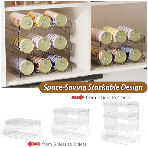 Flenpptly Cat Food Can Organizer, 3-Tier Cat Food Organizer, Transparent Can Organizer for Pantry, Canned Food Organizer Holds 45 (3oz) Cans, Pantry can Organizer - size: 3-Tier
